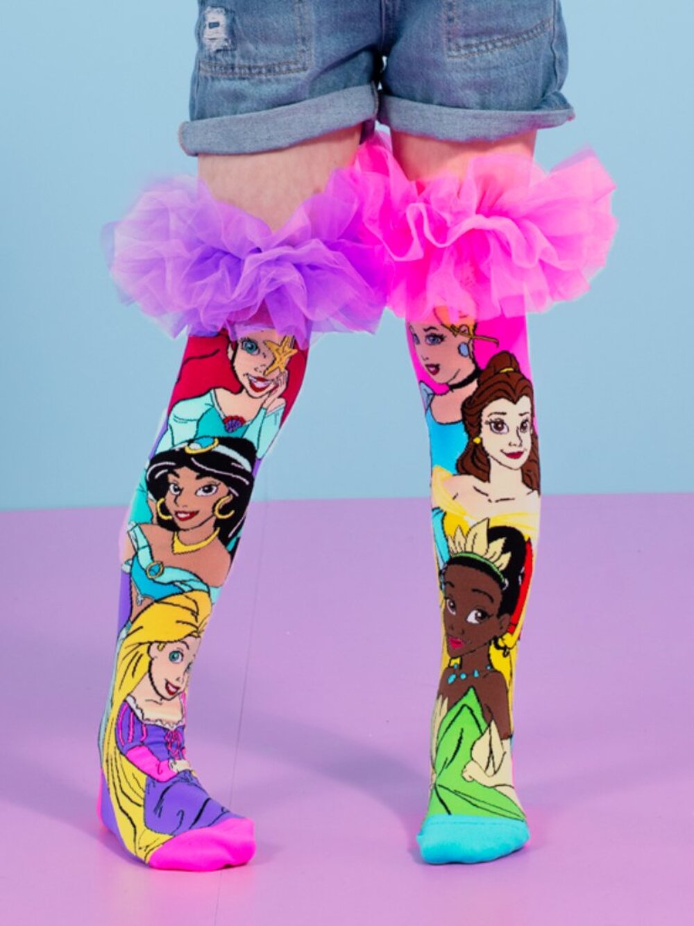 NWOT Disney Princess Tulle Top Knee Socks - Pink & Purple - Picture 6 of 6